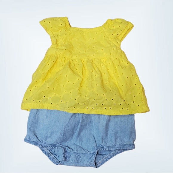 Carter’s lemon eyelet romper - Picture 1 of 7
